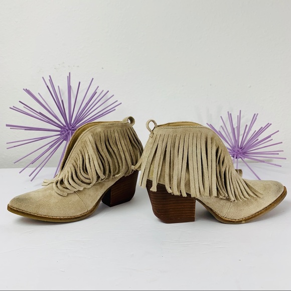 Free People Coconuts / Tan Fringed Booties - Picture 5 of 8